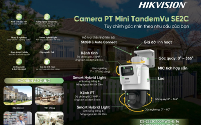 Camera pt mini tandemvu se2c: bắt trọn từng khung hình với góc quay lên tới 345°
